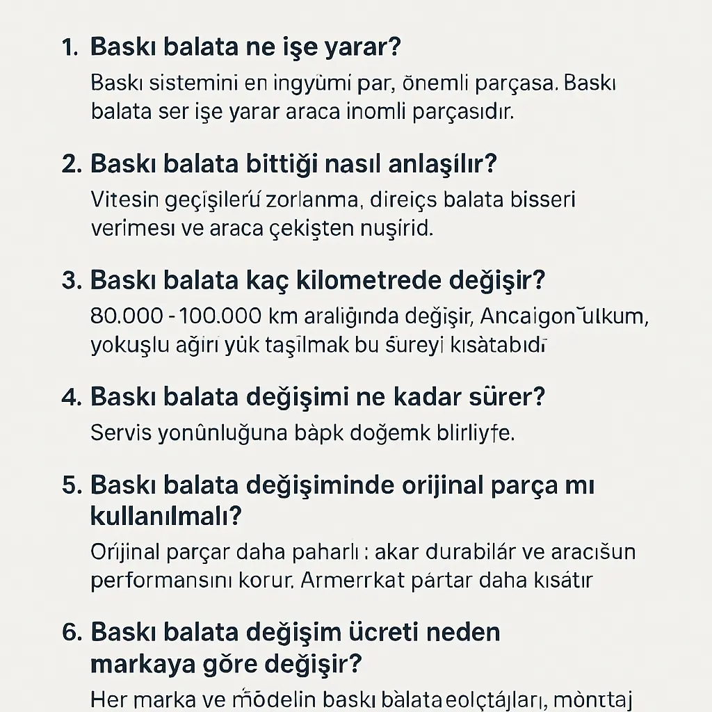 Baskı Balata Değişimi Fiyatları Ne Kadar?