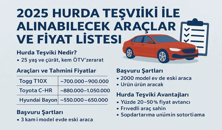 hurda teşviki ile alınabilecek araçlar fiyat listesi