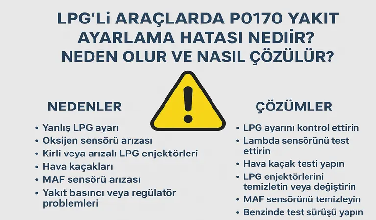 P0170 Yakıt Ayarlama Hatası Nedir? Neden Olur ve Nasıl Çözülür?